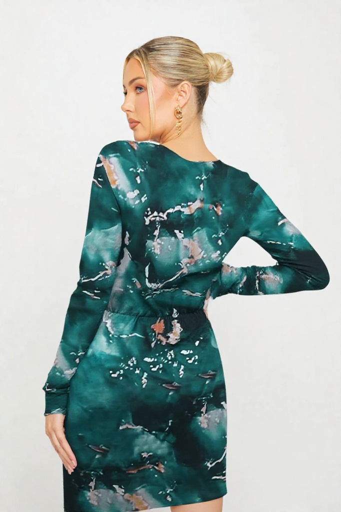 Emerald Marble Wrap Dress
