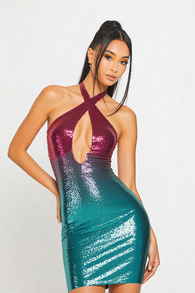 Glam Sparkle Gradient Dress