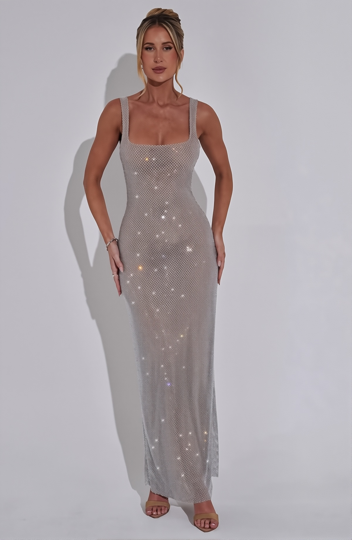 Silver Allure Sequin Gown