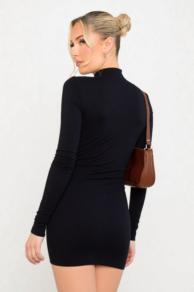 Midnight Zip Bodycon Dress
