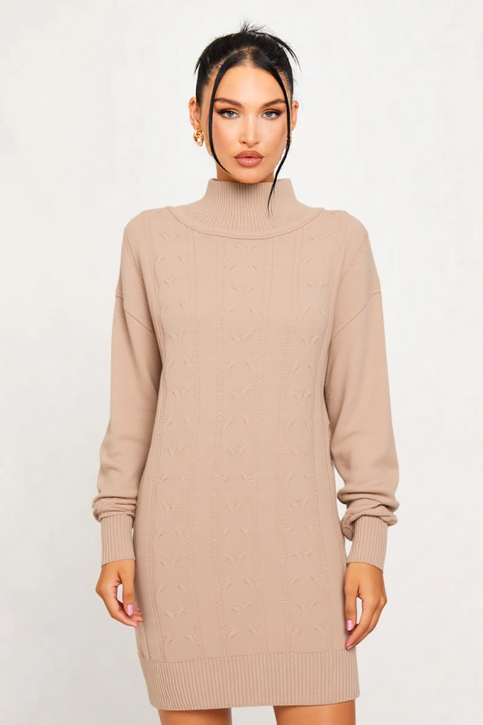 Autumn Luxe Cable Knit Dress