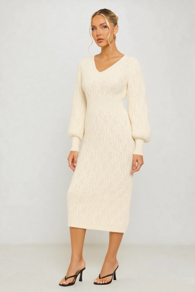 Cozy Charm Knit Midi Dress