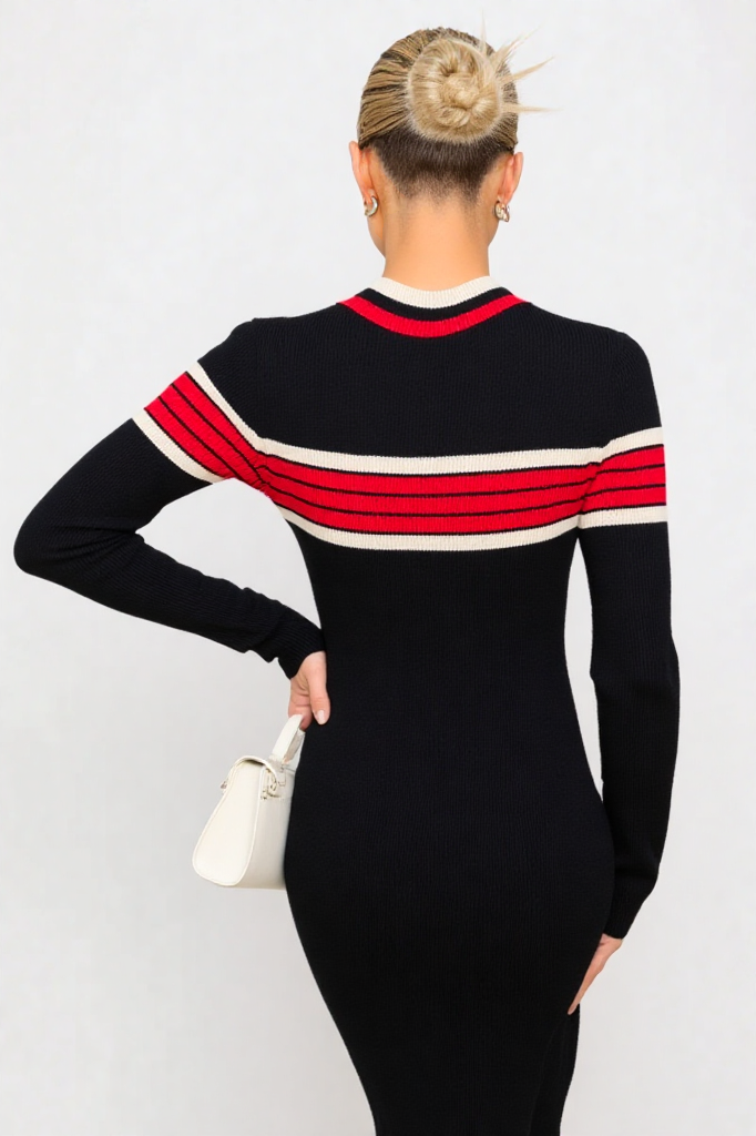 City Chic Striped Knit Dress