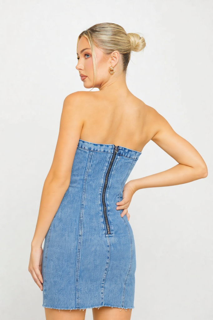 Strapless Denim Tube Dress
