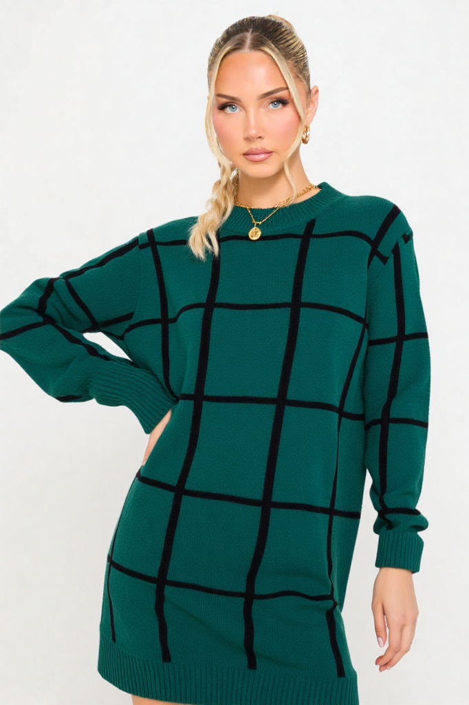 Plaid Long Sleeve Sweater