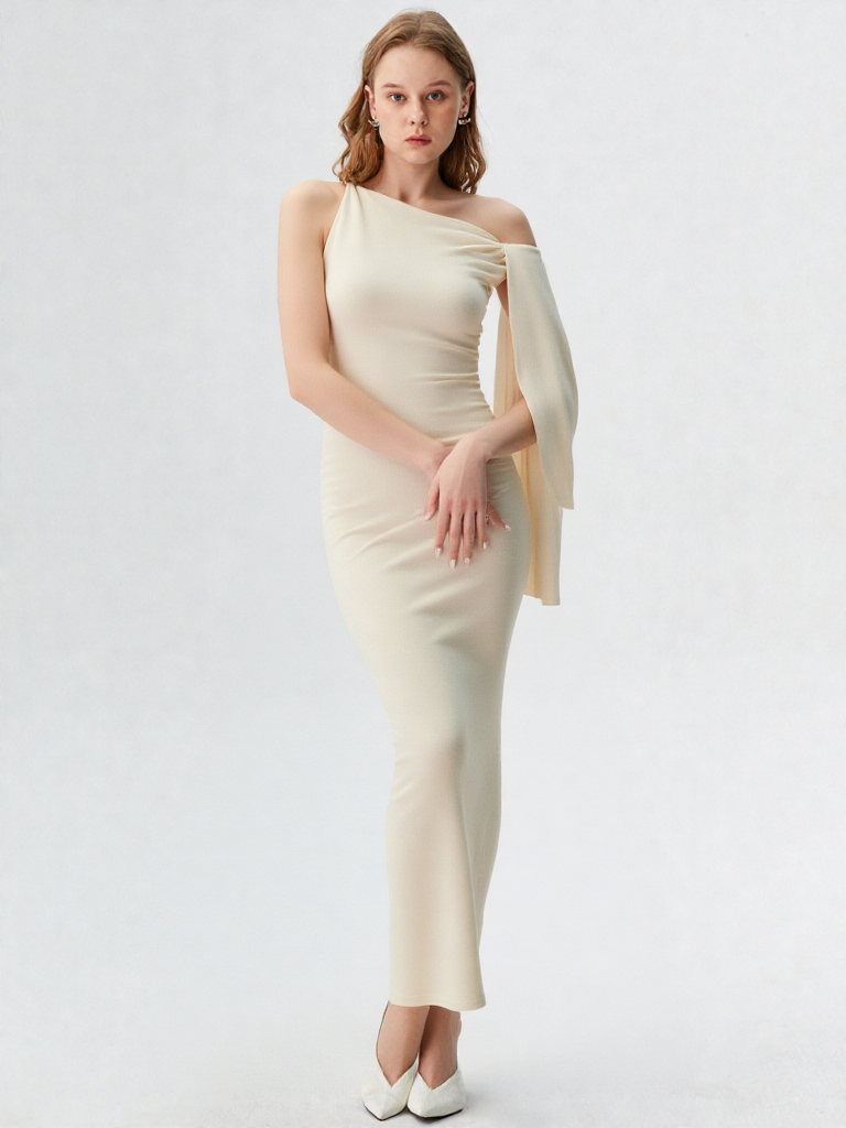 Graceful Long O-Neck Dress
