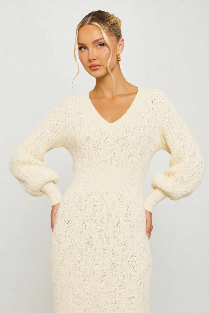 Cozy Charm Knit Midi Dress
