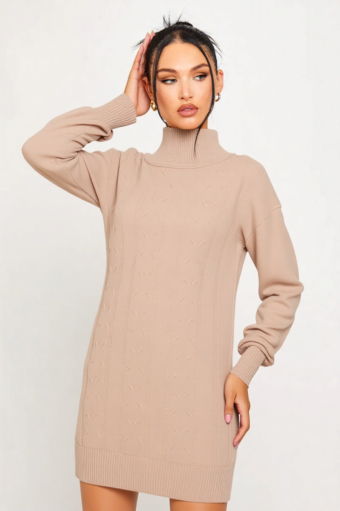 Autumn Luxe Cable Knit Dress
