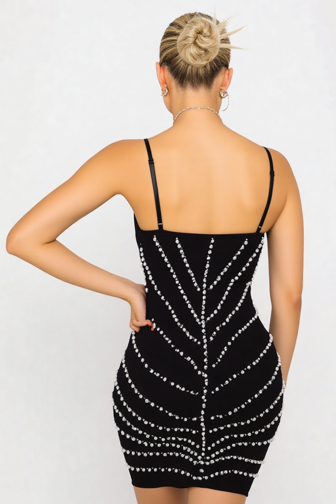 Hot Drilling Neck Dress