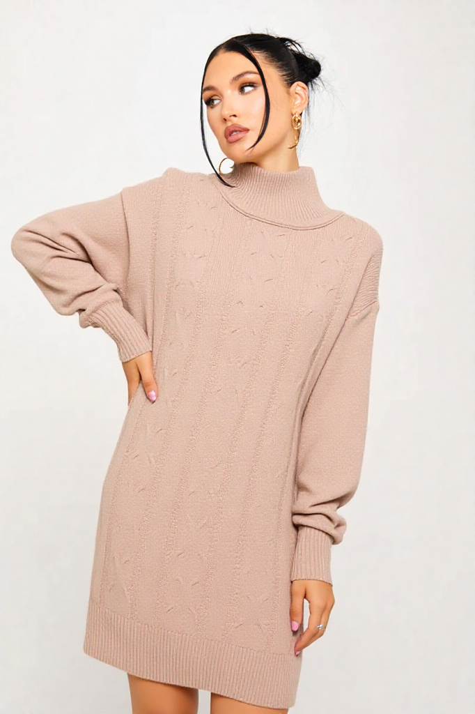 Autumn Luxe Cable Knit Dress