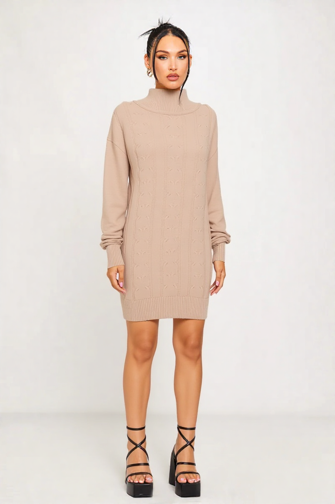 Autumn Luxe Cable Knit Dress