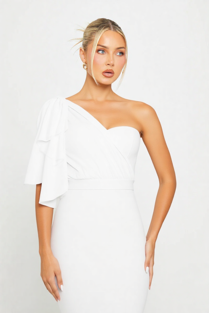 One Shoulder Tulle Bandage Dress