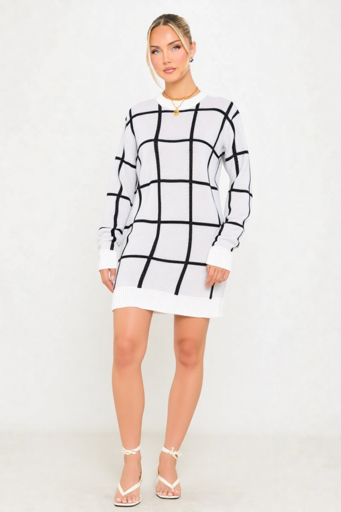 Plaid Long Sleeve Sweater