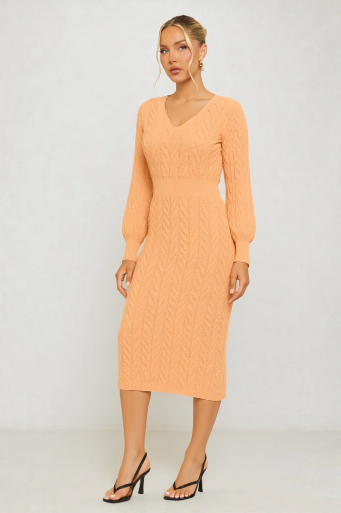 Cozy Charm Knit Midi Dress