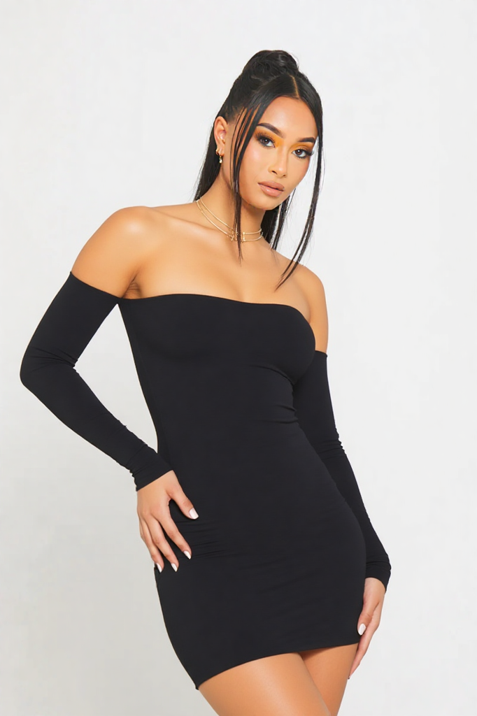 Strapless Lace-Up Back Bodycon Dress
