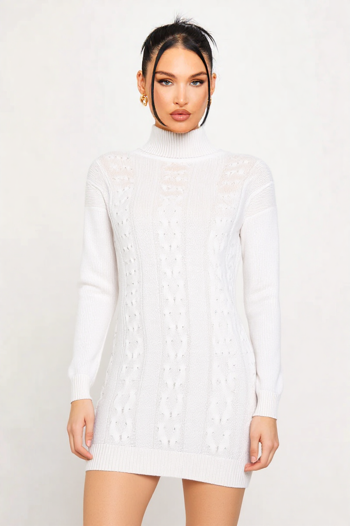 Autumn Luxe Cable Knit Dress