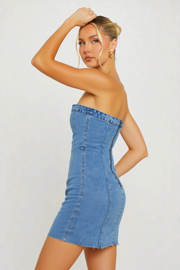 Strapless Denim Tube Dress