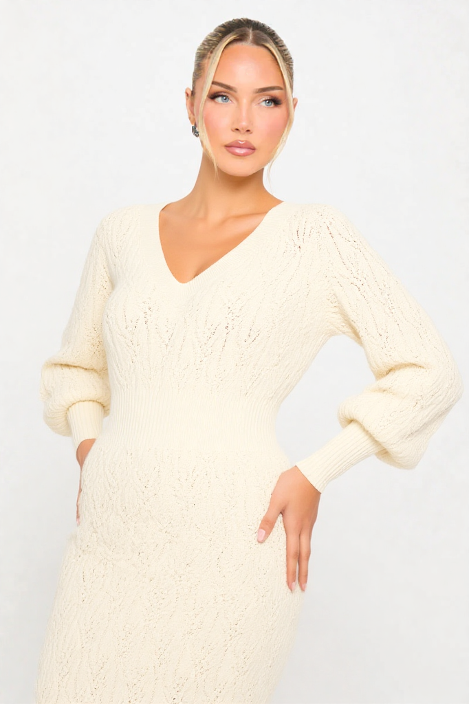 Cozy Charm Knit Midi Dress