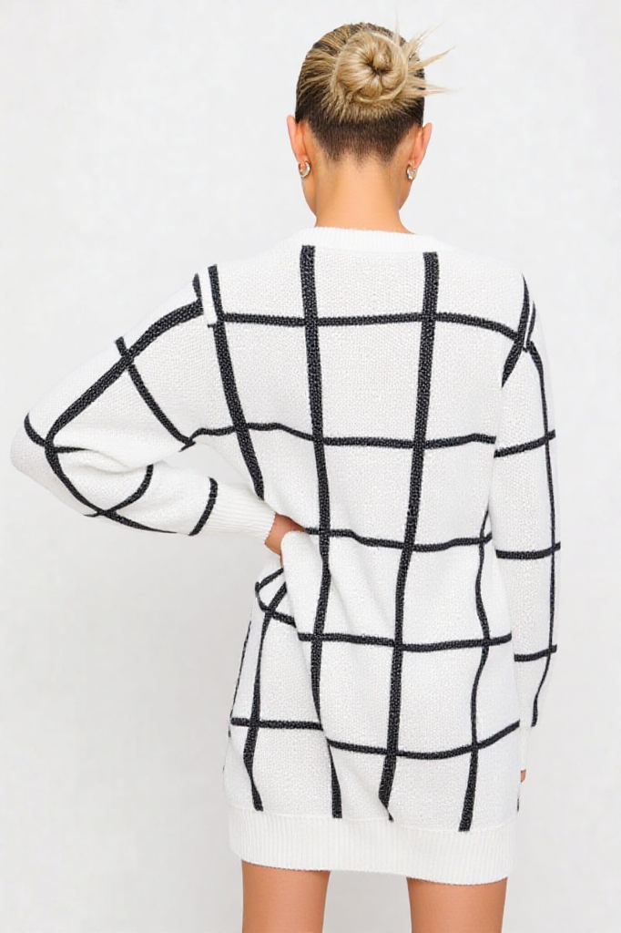Plaid Long Sleeve Sweater