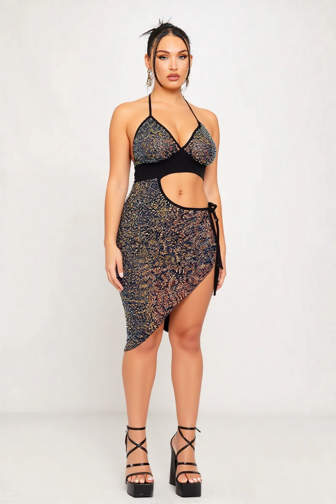 Starlight Halter Sequin Dress