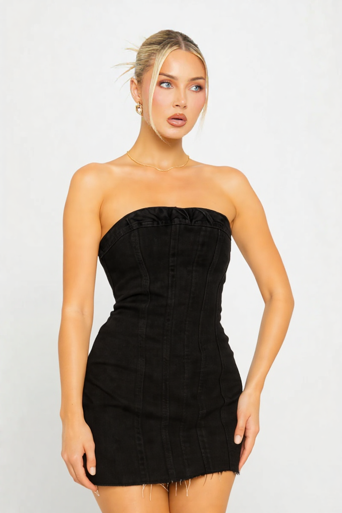Strapless Denim Tube Dress