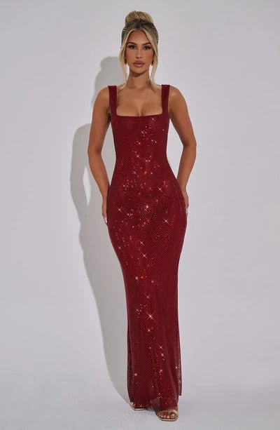 Red Allure Sequin Gown
