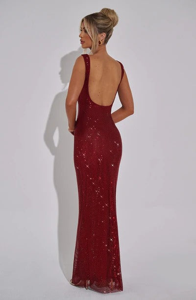 Red Allure Sequin Gown