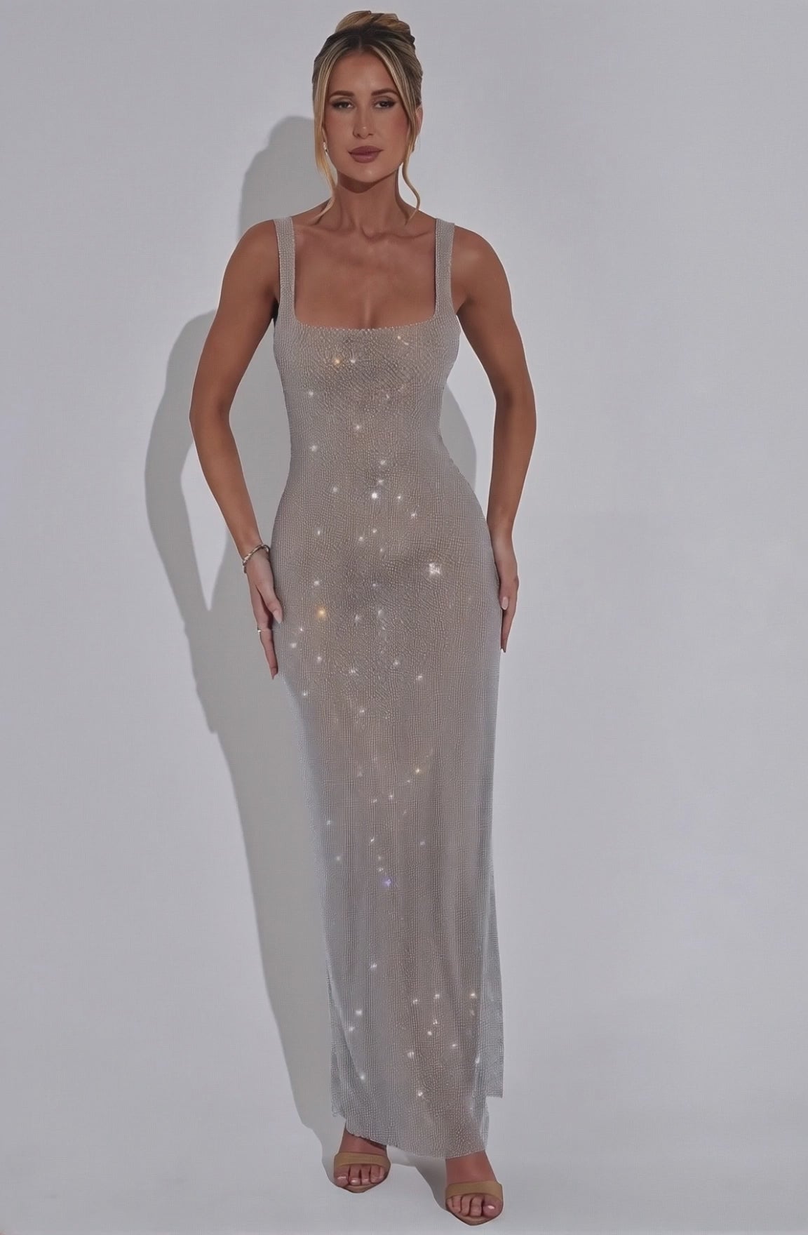 Silver Allure Sequin Gown