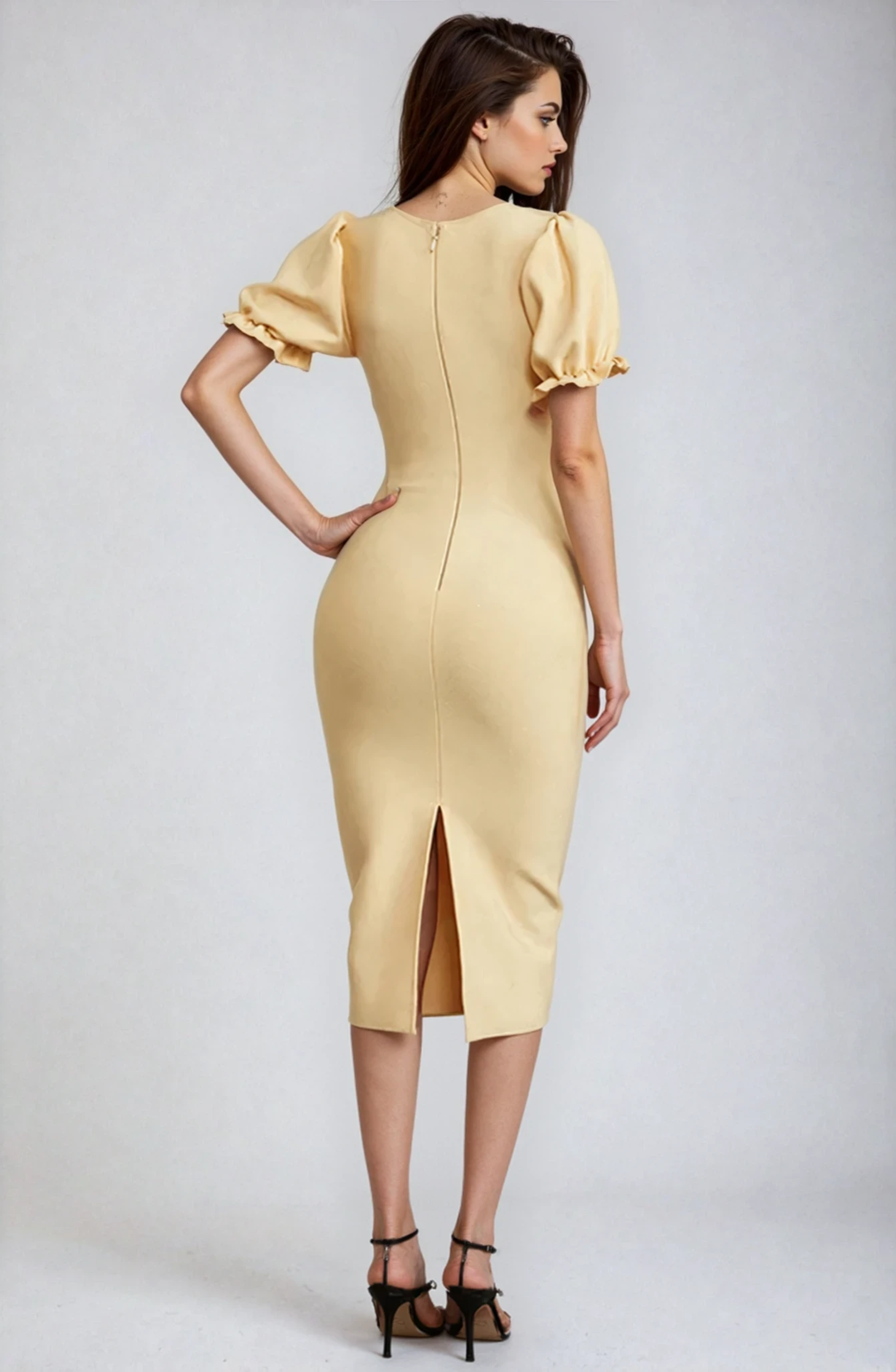 Teela Puff Midi Dress